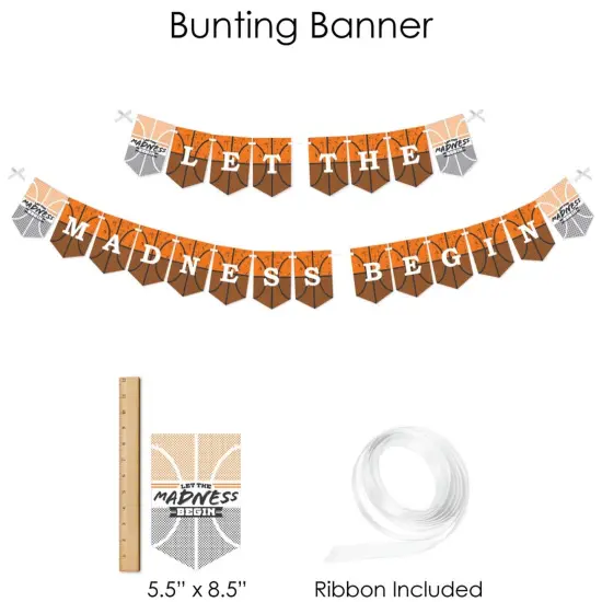 Big Dot of Happiness Basketball - Let The Madness Begin - College Basketball Party Supplies - Banner Decoration Kit - Fundle Bundle {4}