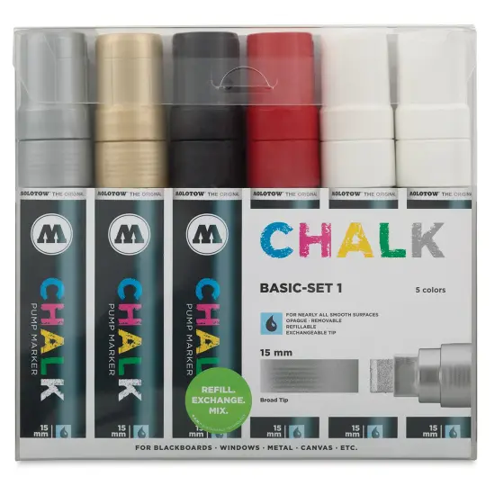 Molotow Chalk Marker - Basic Colors, Set of 6, 15 mm {2}