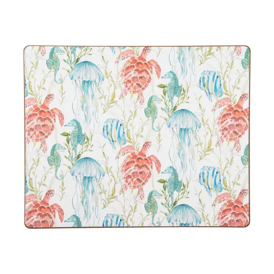 Paradise Sound Placemats, Set of 6 Coastal Ocean Beach Nautical, 13" x 16" {1}