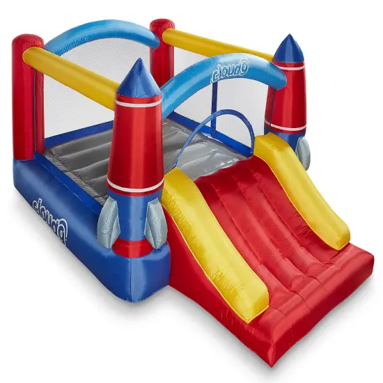 Cloud 9 Inflatable Bounce House and Blower, Rocket Theme Bouncer for Kids with Slide, Includes Stakes and Repair Patches {2}