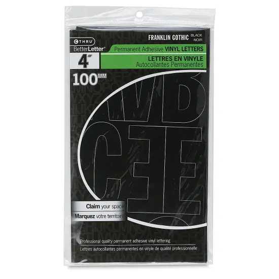 Westcott BetterLetter Self-Adhesive Vinyl Letters &ndash; 4&rdquo; Permanent Letters, Franklin Gothic, Black {2}