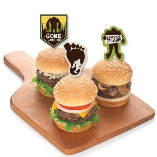 Big Dot of Happiness Sasquatch Crossing - Dessert Cupcake Toppers - Bigfoot Party or Birthday Party Clear Treat Picks - Set of 24 {4}
