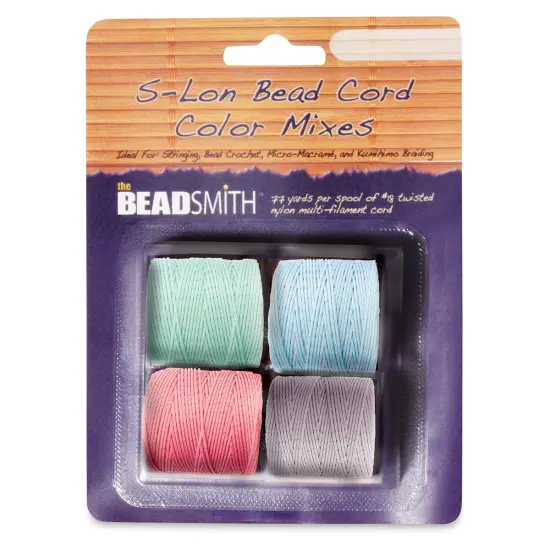 Beadsmith S-Lon Cord Pack - Pkg of 4, Pastel Colors {1}