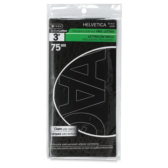 Westcott BetterLetter Self-Adhesive Vinyl Letters &ndash; 3&rdquo; Permanent Letters, Helvetica, Black {2}