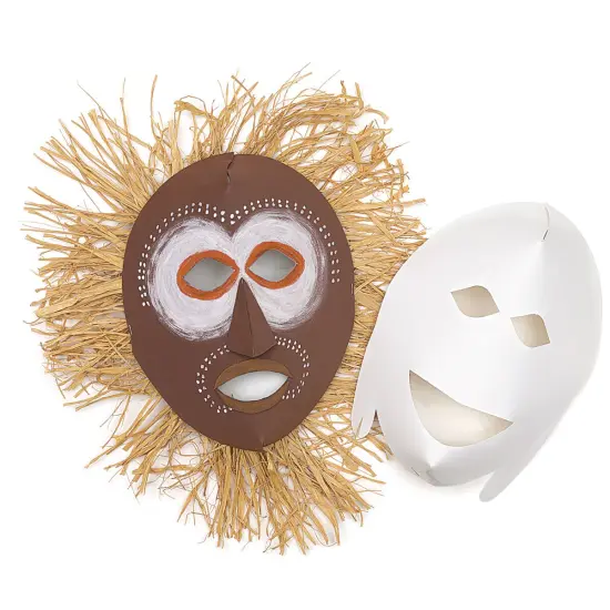 Roylco African Masks - Blank Masks, 11" x 15", Pkg of 20 {2}