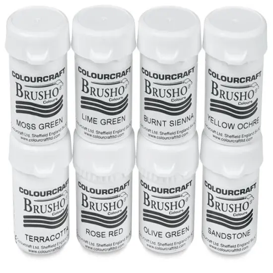 Brusho Crystal Colours - Set of 8, Assorted Colors, 15 g pots {2}