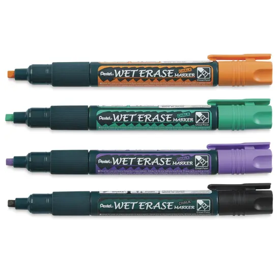 Pentel Wet Erase Chalk Markers - Secondary Colors, Chisel Point, Set of 4 {2}