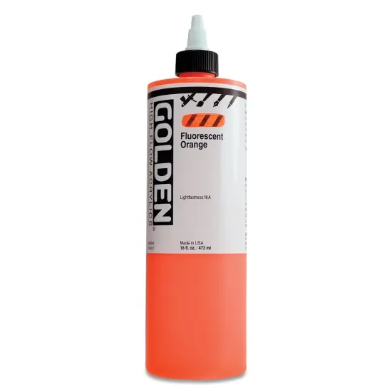 Golden High Flow Acrylics - Fluorescent Orange, 16 oz bottle {1}
