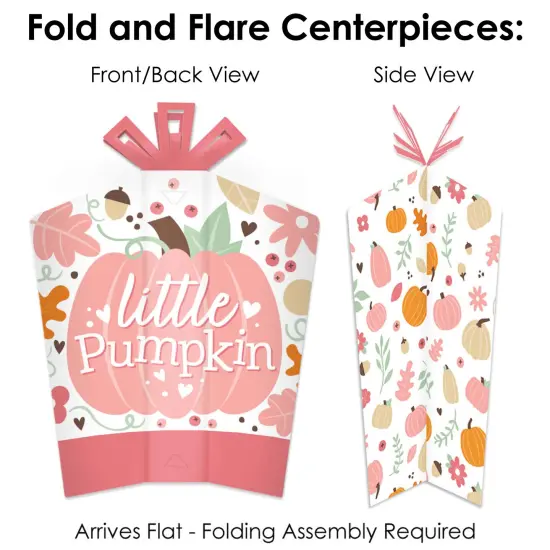 Big Dot of Happiness Girl Little Pumpkin - Fall Birthday Party or Baby Shower Decor and Confetti - Terrific Table Centerpiece Kit - Set of 30 {6}