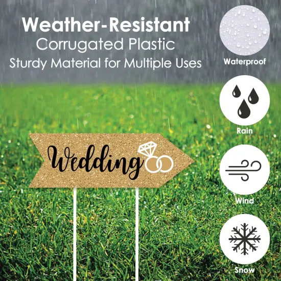Big Dot of Happiness Gold - Arrow Wedding and Receptions Signs - Double Sided Outdoor Yard Sign - Set of 6 {4}