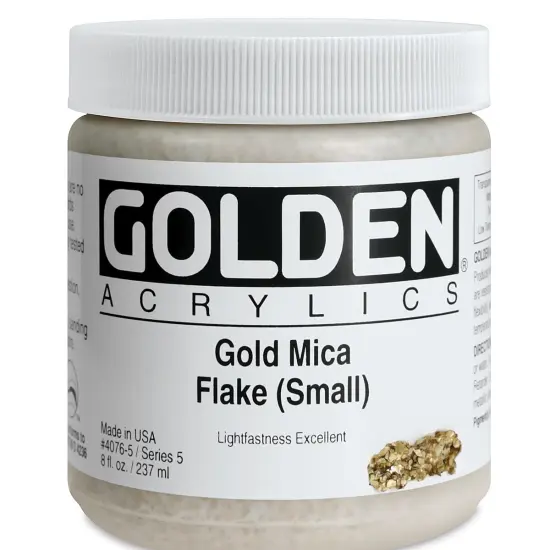 Golden Special Iridescent Acrylics - Gold Mica Flake (Small), 8 oz {2}