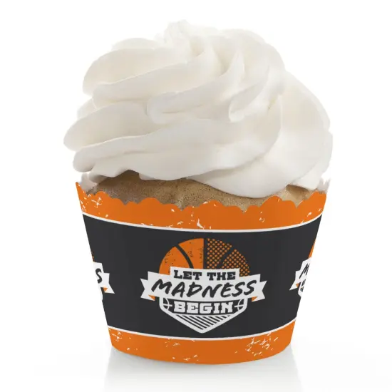 Big Dot of Happiness Basketball - Let the Madness Begin - College Basketball Party Decorations - Party Cupcake Wrappers - Set of 12 {1}