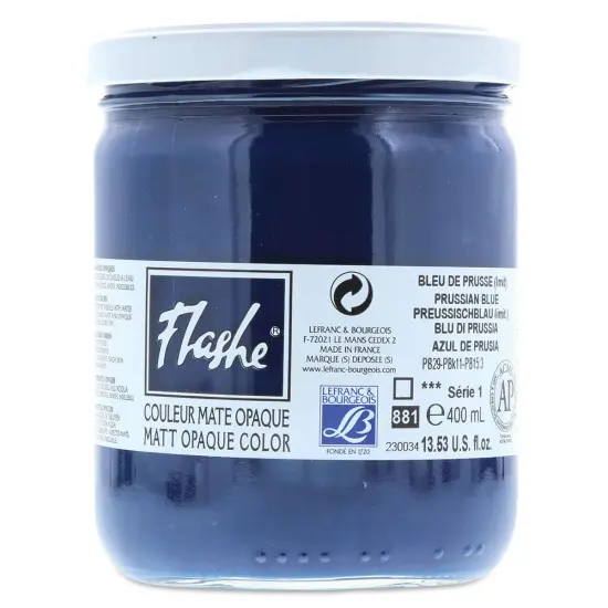 Lefranc & Bourgeois Flashe Vinyl Paint - Prussian Blue Hue, 400 ml jar {1}