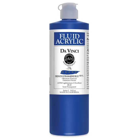 Da Vinci Fluid Acrylics - French Ultramarine Blue, 16 oz bottle {1}