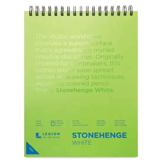 Legion Stonehenge Spiral Pad - 9" x 12", White {2}