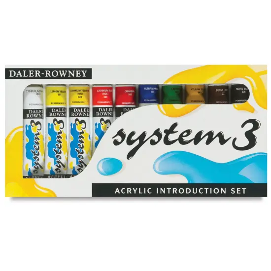 Daler-Rowney System3 Medium Body Acrylic Paints - Set of 10, Introduction Colors, 22 ml {1}