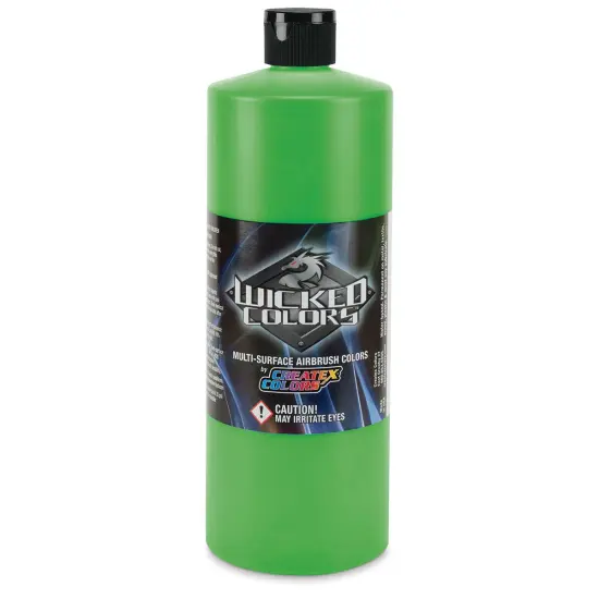 Createx Wicked Colors Airbrush Color - 32 oz, Fluorescent Green {1}