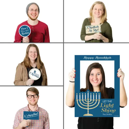 Big Dot of Happiness Happy Hanukkah - Chanukah Party Selfie Photo Booth Picture Frame and Props - Printed on Sturdy Material {3}