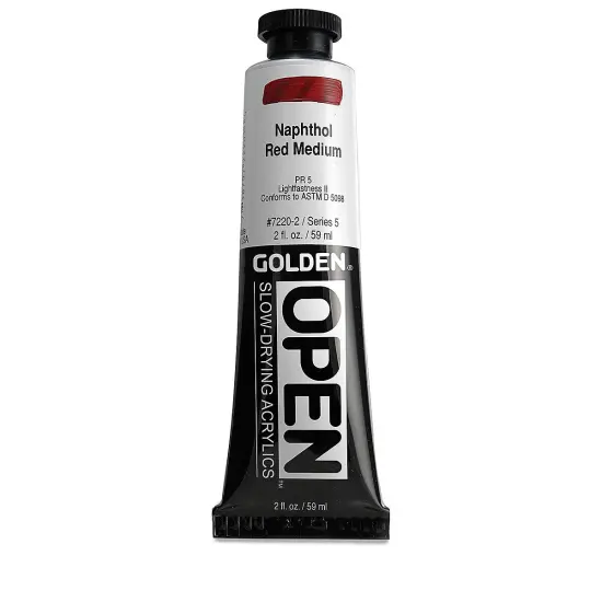 Golden Open Acrylics - Naphthol Red Medium, 2 oz Tube {2}