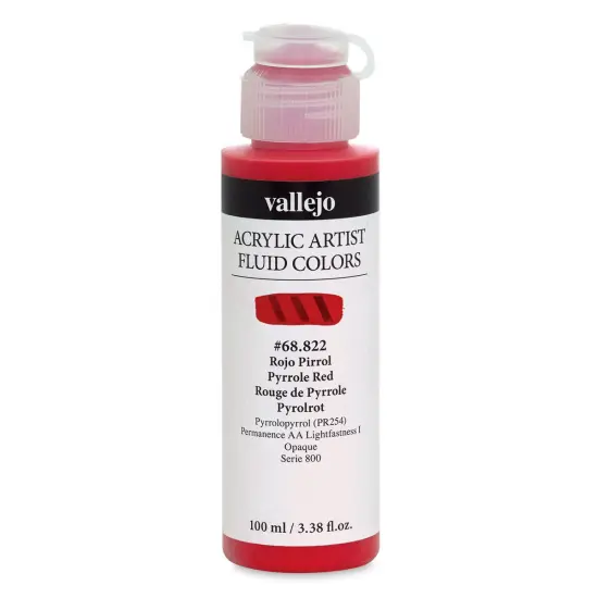 Vallejo Fluid Acrylic - Pyrrole Red, 100 ml {1}