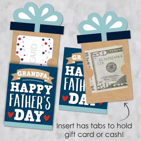 Big Dot of Happiness Grandpa, Happy Father's Day - We Love Grandfather Money and Gift Card Sleeves - Nifty Gifty Card Holders - Set of 8 {4}