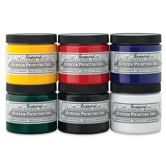 Jacquard Screen Printing Ink - Set of 6, 16 oz jars {1}