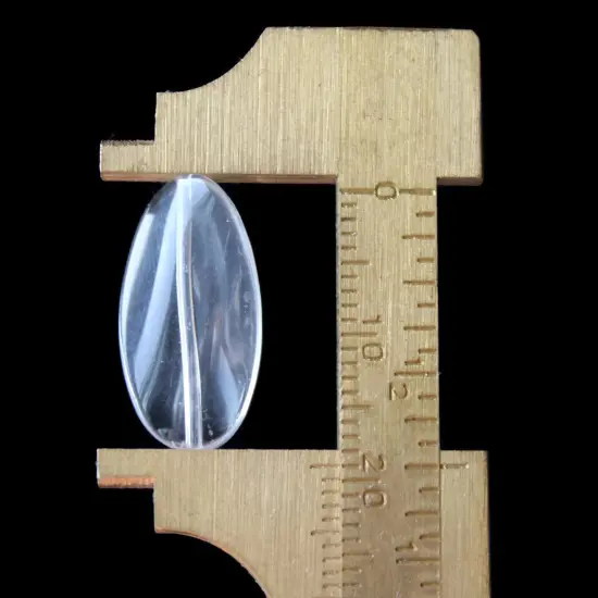 18 19mm Clear Flat Oval Twist CrystalGlass Beads Full Strand Loose Beads {5}