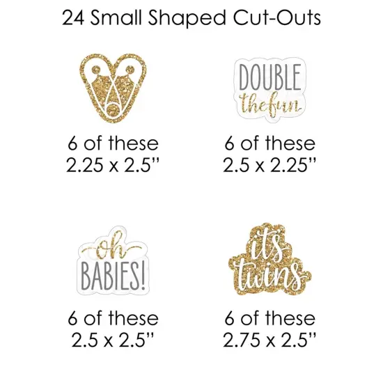 Big Dot of Happiness It's Twins - Gold Twins Baby Shower DIY Decorations - Clothespin Garland Banner - 44 Pieces {7}