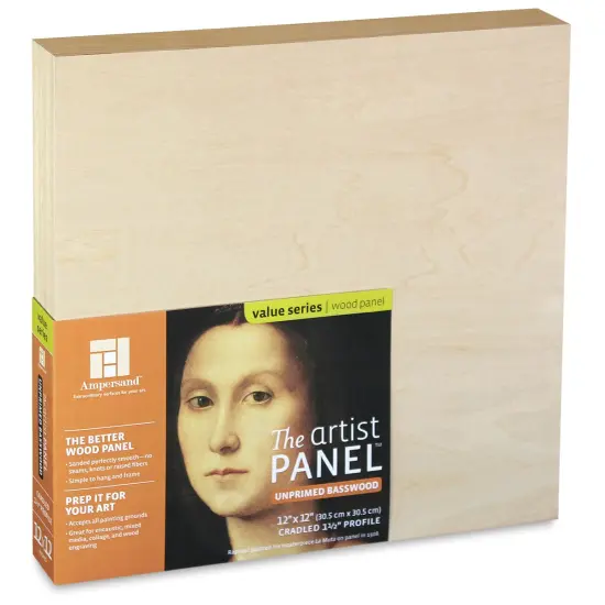 Ampersand Value Series Artist Wood Panel - 12" x 12", 1-1/2" Cradle {2}