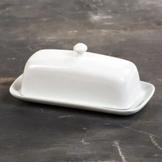 Bia Cordon Bleu 901114 Porcelain Covered 2-Piece Butter Dish 8.25" X 3.5" White {3}