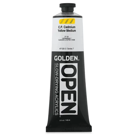 Golden Open Acrylics - Cadmium Yellow Medium, 5 oz Tube {2}