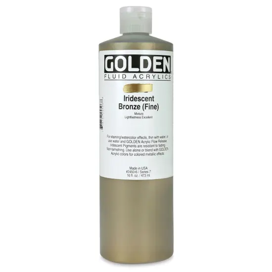 Golden Fluid Acrylics - Iridescent Bronze (Fine), 16 oz bottle {1}