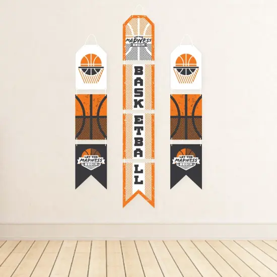 Big Dot of Happiness Basketball - Let The Madness Begin - Hanging Vertical Paper Door Banners - College Basketball Wall Decor Kit - Indoor Door Decor {4}