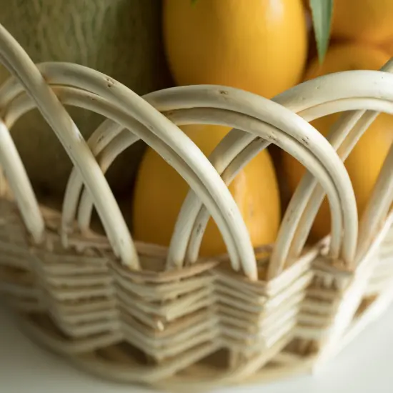 Decorative Round Fruit Bowl Bread Basket Serving Tray {5}
