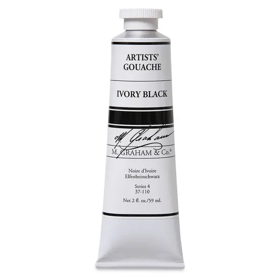 M. Graham Artists' Gouache - Ivory Black, 59 ml tube {2}