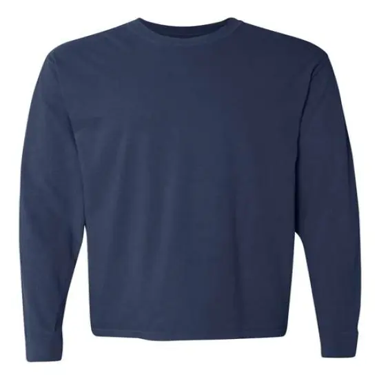 Comfort Colors&reg; Garment-Dyed Heavyweight Long Sleeve T-Shirt True Navy {1}