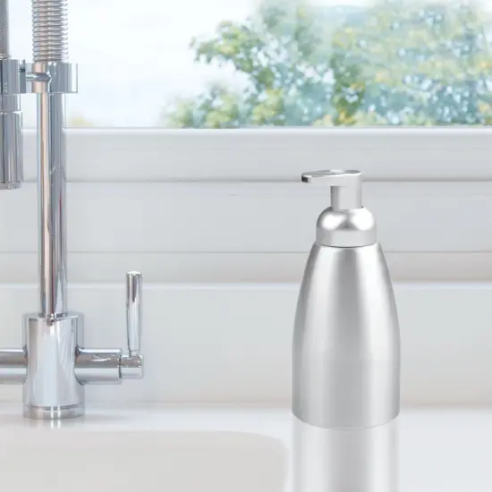 mDesign Aluminum Foaming Soap Dispenser Pump Bottle {2}