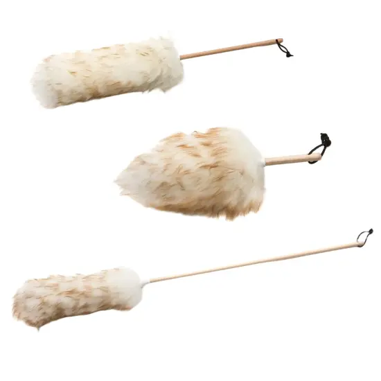 Wool Shop Lamb Wool Lanolin Dusters Deluxe Kit of 3 Sizes 10 in 24 in 36 in Wood Handle {1}