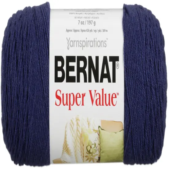 Bernat Super Value Denim Heather Yarn - 3 Pack of 198g/7oz - Acrylic - 4 Medium (Worsted) - 426 Yards - Knitting/Crochet {2}