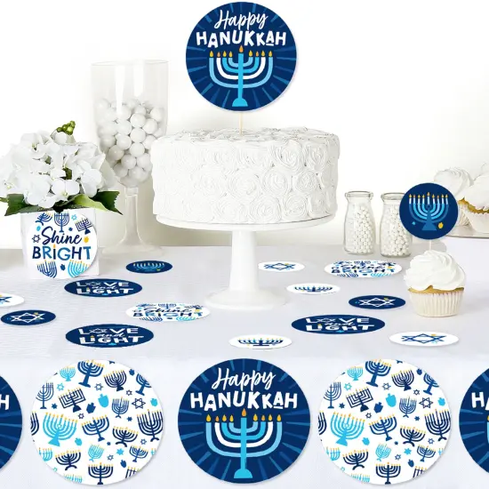 Big Dot of Happiness Hanukkah Menorah - Chanukah Holiday Party Giant Circle Confetti - Party Decorations - Large Confetti 27 Count {6}