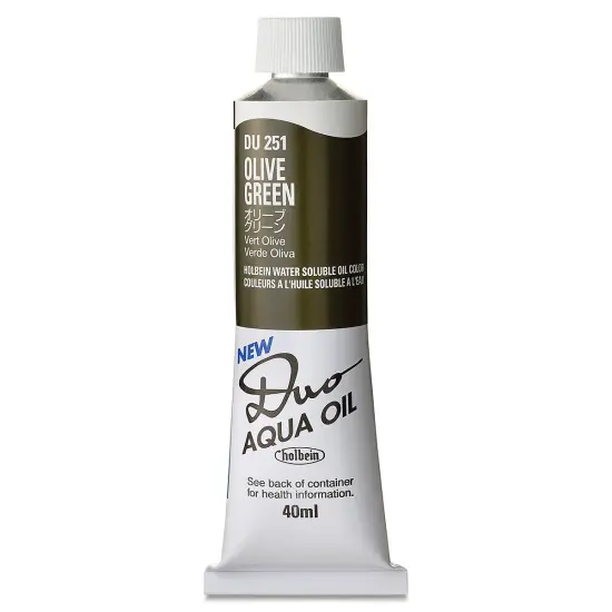 Holbein Duo Aqua Water Soluble Oils - Olive Green, 40 ml tube {1}