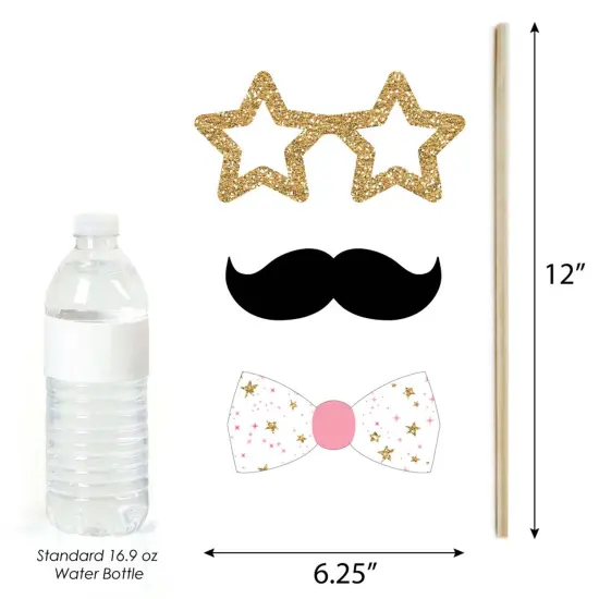 Big Dot of Happiness Pink Twinkle Twinkle Little Star - Baby Shower or Birthday Party Photo Booth Props Kit - 20 Count {6}