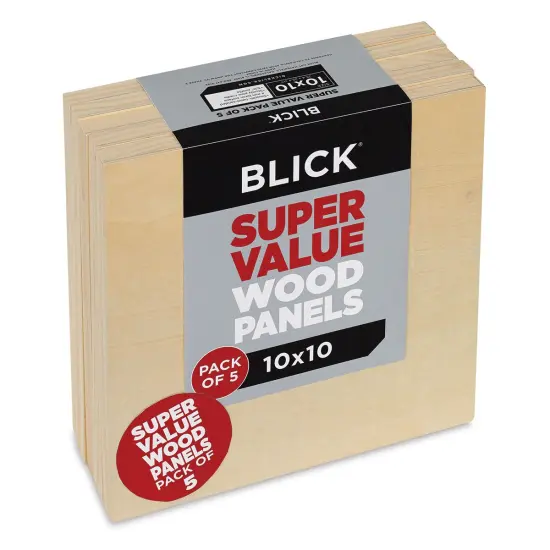Blick Super Value Wood Panel Pack - 10" x 10", Pkg of 5 {2}