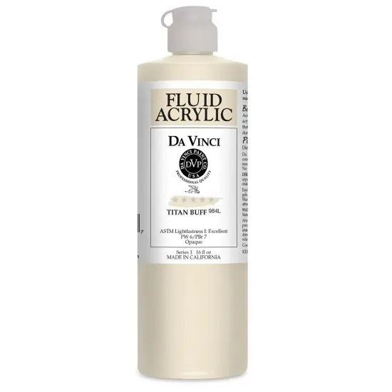 Da Vinci Fluid Acrylics - Titanium Buff, 16 oz bottle {1}