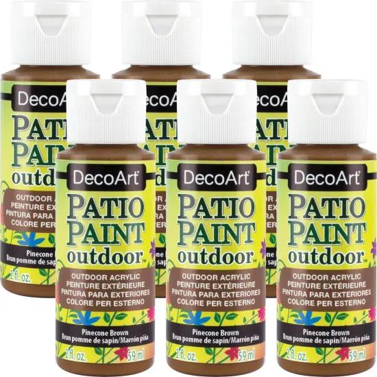 Multipack of 6 - DecoArt Patio Paint 2oz-Pinecone Brown {2}
