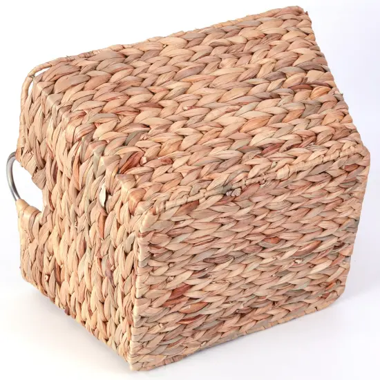 Large Multipurpose Handwoven Water Hyacinth Wicker Basket, Ideal for Organizing and Storing Towels Outdoors, and for Bedroom Use, Living Room, Bathroom, and Laundry Room {4}