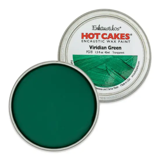 Enkaustikos Hot Cakes Encaustic Paint - Viridian Green, 45 ml tin {1}