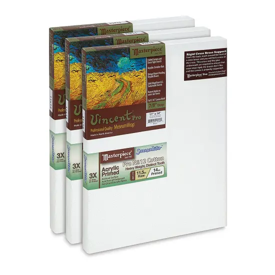 Masterpiece Vincent Pro Sausalito Cotton Canvas - Value Pack of 3, 11" x 14" {1}