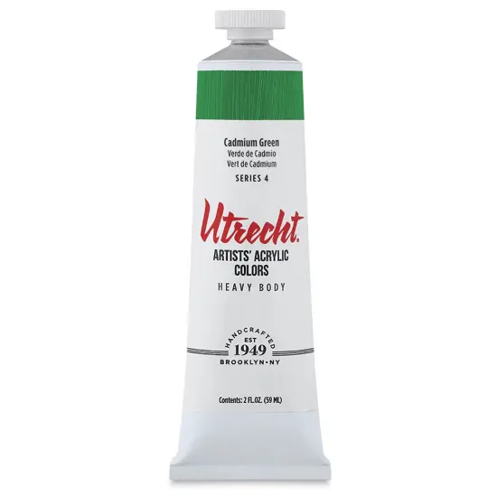 Utrecht Artists' Acrylic Paint - Cadmium Green, 2 oz tube {2}