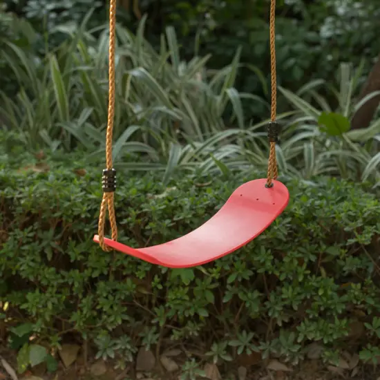 Outdoor Playground Kids Heavy Duty Swing Seat, EVA Belt Swing with Rope for All Ages Red {11}